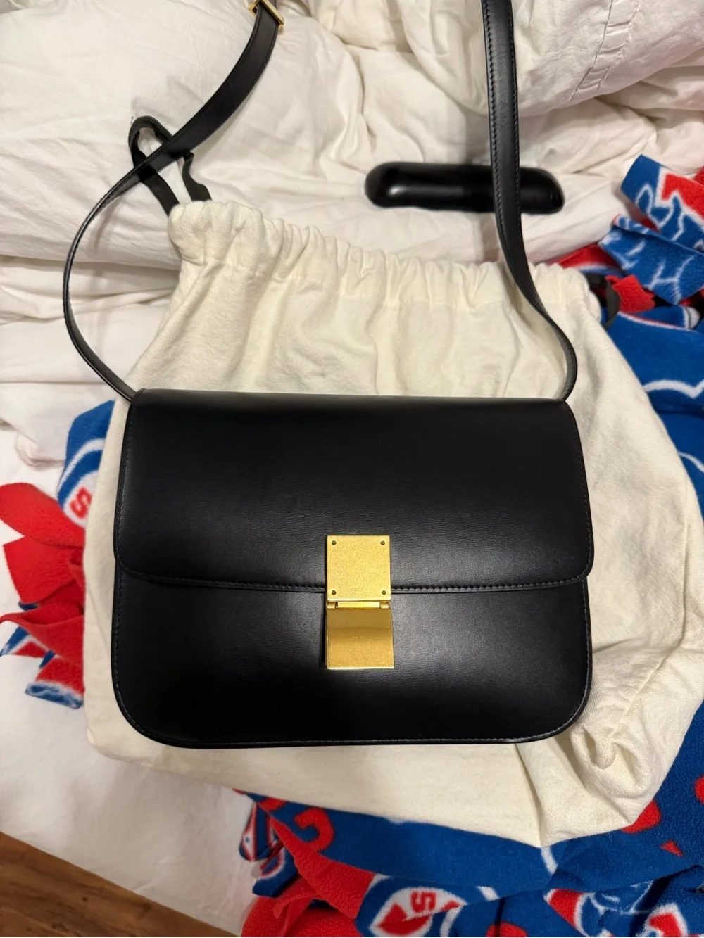 Celine Box Bag - Black Calf Leather